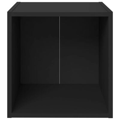 vidaXL 3 részes fekete forgácslap TV-szekrényszett