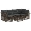 vidaXL Kerti Kanap&eacute; Szett 7 db Sz&uuml;rke 55 x 55 x 37 cm polirattan
