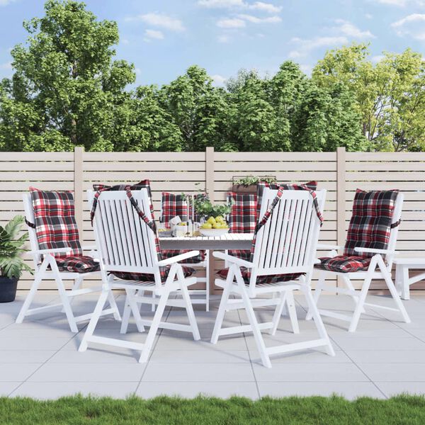 vidaXL 6 db piros kock&aacute;s oxford-sz&ouml;vet magas h&aacute;tt&aacute;ml&aacute;j&uacute; sz&eacute;kp&aacute;rna