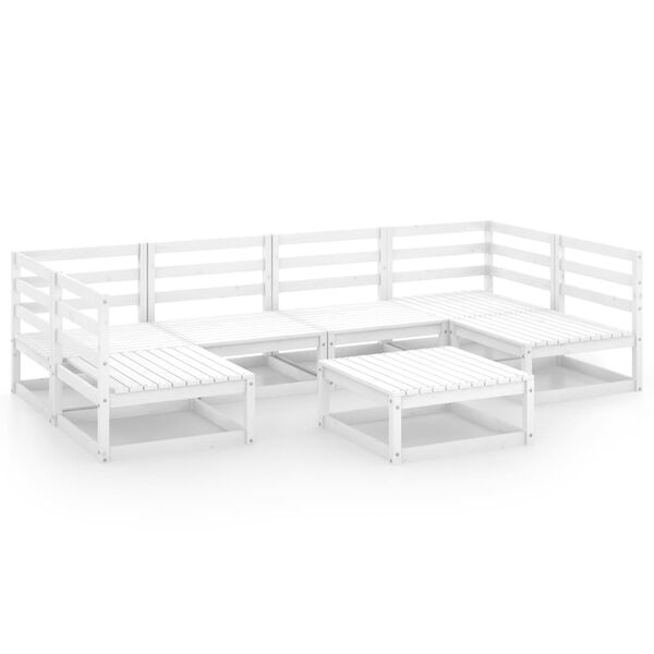 vidaXL 7 r&eacute;szes t&ouml;m&ouml;r fenyőfa kerti &uuml;lőgarnit&uacute;ra