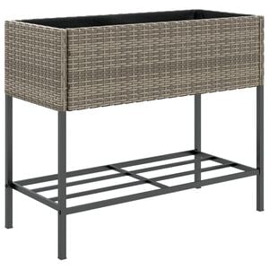 vidaXL sz&uuml;rke polyrattan kerti &uuml;ltetől&aacute;da polccal