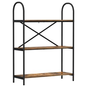 vidaXL K&ouml;nyvespolc 3 szintes 80 x 30 x 109 cm Szerelt fa F&uuml;st&ouml;lt t&ouml;lgy