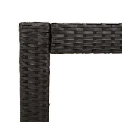 vidaXL fekete polyrattan kerti kisasztal fa asztallappal 60x40x75 cm