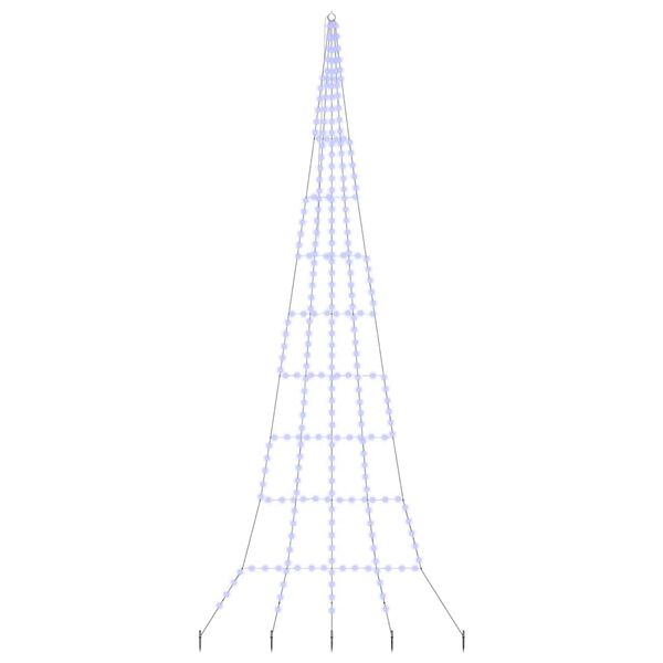 vidaXL LED Kar&aacute;csonyf&aacute;k talajr&aacute;ccsal 276 LED-del K&eacute;k 511 cm F&eacute;m