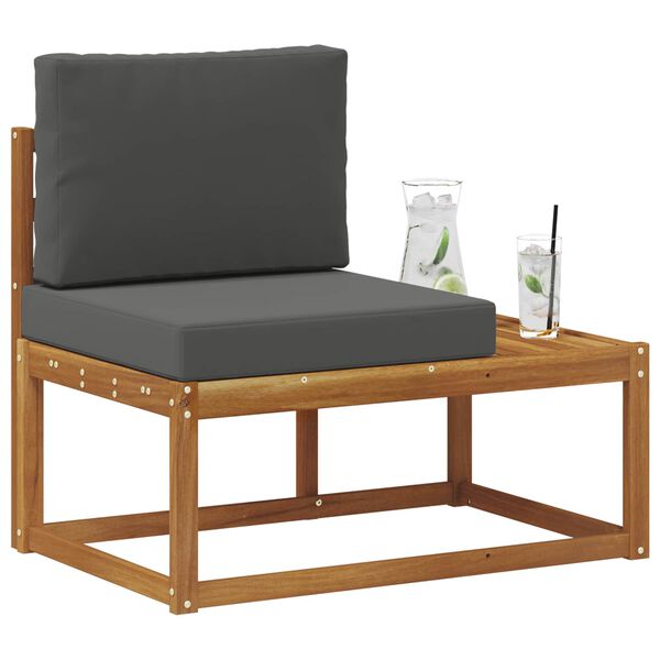 vidaXL K&uuml;lt&eacute;ri v&eacute;gleges kanap&eacute; Term&eacute;szetes &eacute;s antracit 91 x 63 x 73 cm