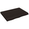 vidaXL s&ouml;t&eacute;tbarna kezelt t&ouml;m&ouml;r t&ouml;lgyfa fali polc 80x60x(2-6) cm
