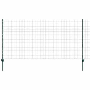 vidaXL Eur&oacute;pai ker&iacute;t&eacute;s oszloppal 25 x 1,2 m PVC-bevonatos ac&eacute;l Z&ouml;ld