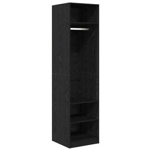 vidaXL Ruh&aacute;sszekr&eacute;ny Fekete t&ouml;lgy 50 x 50 x 200 cm Szerelt Fa