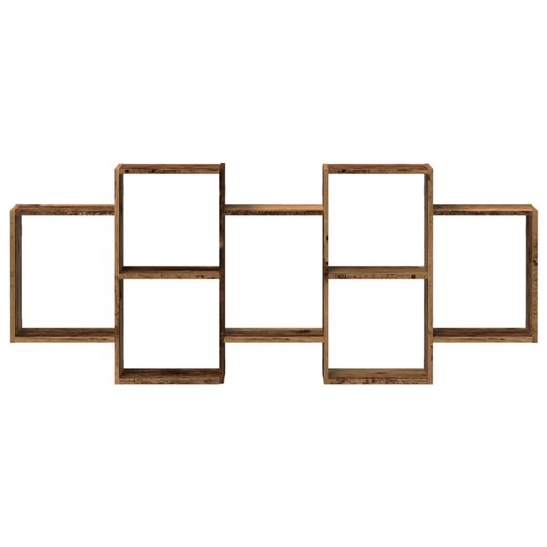 vidaXL antik fa sz&iacute;nű szerelt fa fali polc 159 x 18 x 65 cm