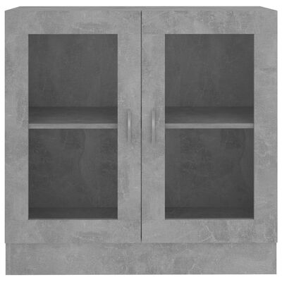 vidaXL betonszürke forgácslap vitrinszekrény 82,5 x 30,5 x 80 cm