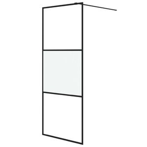 vidaXL fekete selyemmatt ESG &uuml;veg zuhanyfal 80 x 195 cm