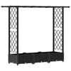 vidaXL Magas&iacute;tott &Aacute;gy Trellis-szel &eacute;s Tetővel Fekete 164 x 40 x 121 cm