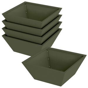 vidaXL Kerti cser&eacute;p 5 db Olajz&ouml;ld 40 x 40 x 15 cm