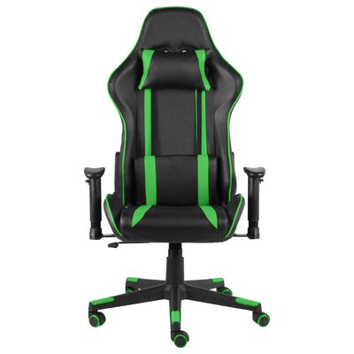 vidaXL zöld PVC forgó gamer szék