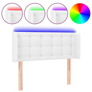 vidaXL feh&eacute;r műbőr LED-es fejt&aacute;mla 83x16x78/88 cm