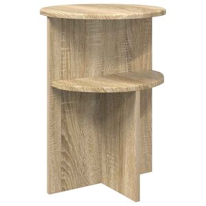 vidaXL Oldal asztal t&aacute;rol&oacute;val Sonoma T&ouml;lgy &Oslash; 39,5 x 55 cm Szerelt Fa