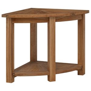 vidaXL F&uuml;rdőszobai Kisasztal Term&eacute;szetes 45 x 45 x 46 cm T&ouml;m&ouml;r Teakfa