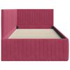 vidaXL Sarokágy keret fejtámlával Bordó 90 cm x 190 cm Bársony
