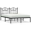 vidaXL fekete f&eacute;m &aacute;gykeret fejt&aacute;ml&aacute;val 135 x 190 cm