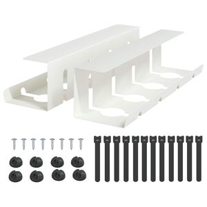 vidaXL Asztal alatti k&aacute;bel kezelő t&aacute;lca 2 db Feh&eacute;r 43 x 12 x 10 cm