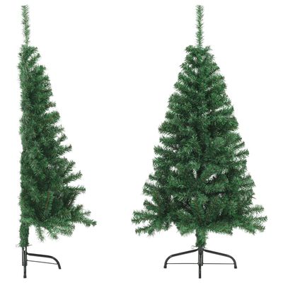 vidaXL zöld PVC fél műkarácsonyfa állvánnyal 150 cm