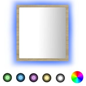 vidaXL sonoma t&ouml;lgy akril LED-es f&uuml;rdőszobai t&uuml;k&ouml;r 40x8,5x37 cm