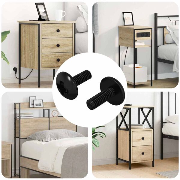 vidaXL H&uuml;vely Csavarok 2 pcs Fekete M4 x 10 mm Ac&eacute;l