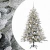 vidaXL Műkar&aacute;csonyfa g&ouml;mbbel 120 cm 150 LED Meleg feh&eacute;r PVC &eacute;s f&eacute;m