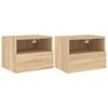 vidaXL 2 db sonoma t&ouml;lgy sz&iacute;nű szerelt fa fali TV-szekr&eacute;ny 40x30x30 cm