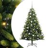 vidaXL Műanyag Hajtogatott Kar&aacute;csonyfa 150 LED-del Z&ouml;ld 120 cm
