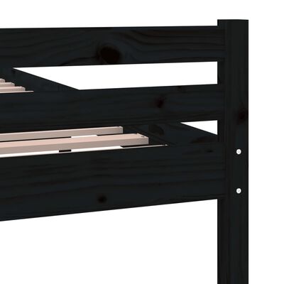 vidaXL fekete tömör fa ágykeret 140x200 cm