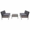 vidaXL 5-r&eacute;szes sz&uuml;rke polyrattan kerti b&uacute;torszett p&aacute;rn&aacute;kkal