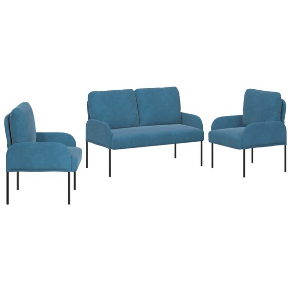 vidaXL &Uuml;lőgarnit&uacute;r&aacute;k p&aacute;rn&aacute;val 3 pcs K&eacute;k 115 x 56 x 80 cm Furn&eacute;r