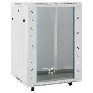 vidaXL 15U h&aacute;l&oacute;zati szekr&eacute;ny 19" forg&oacute; l&aacute;bakkal IP20 60x45x86 cm