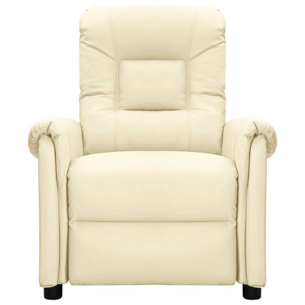 vidaXL krémszínű műbőr elektromos masszázsfotel