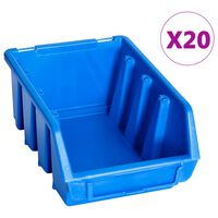 vidaXL 20 db kék műanyag egymásra rakható tárolódoboz