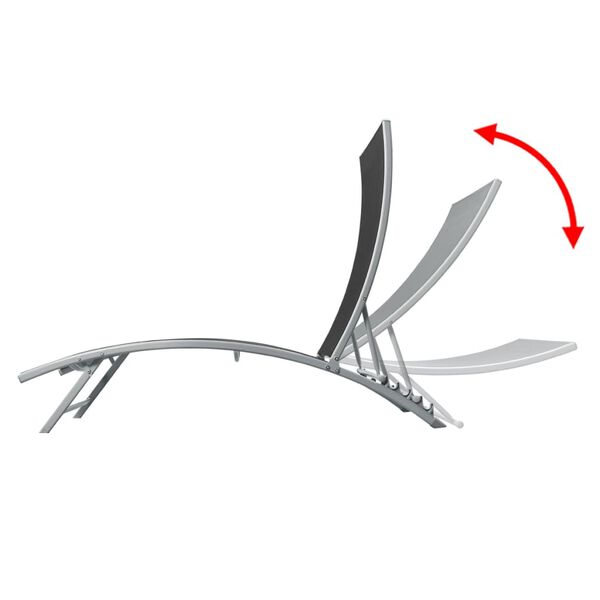 vidaXL fekete acél és textilén napozóágy