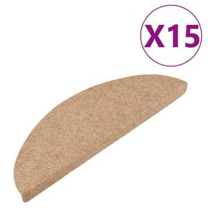 vidaXL 15 db b&eacute;zs &ouml;ntapad&oacute; l&eacute;pcsőszőnyeg 56x17x3 cm
