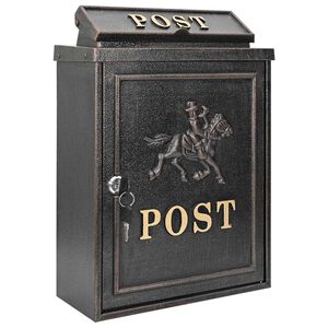 vidaXL Fali Postafi&oacute;k t&aacute;rol&oacute;val Bronz 29 x 13 x 41 cm &Ouml;nt&ouml;tt alum&iacute;nium