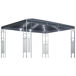 vidaXL antracitsz&uuml;rke pavilon LED f&eacute;nyf&uuml;z&eacute;rrel 400 x 300 cm
