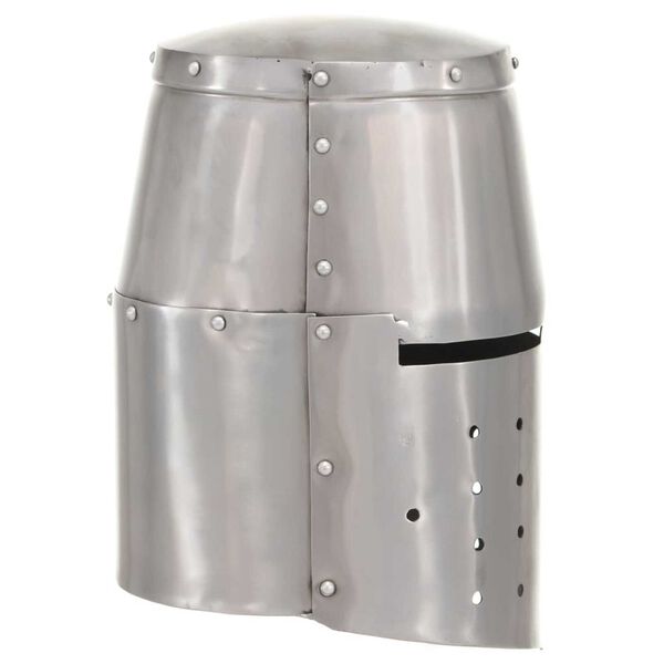 vidaXL ezüstszínű antik középkori lovagi acélsisak LARP másolat