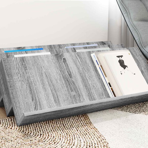 vidaXL Magazin &aacute;llv&aacute;ny Sz&uuml;rke Sonoma 90 x 53 x 28,5 cm Faanyag