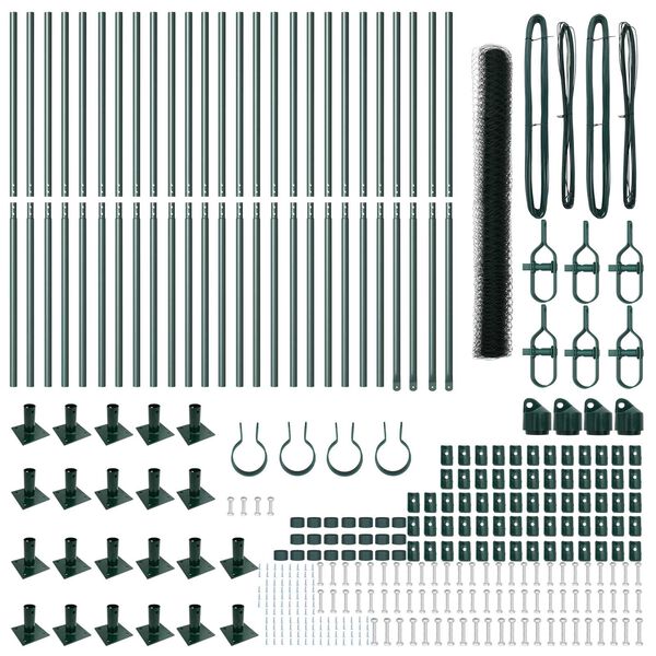 vidaXL Ker&iacute;t&eacute;soszlop Z&ouml;ld 50 x 1,6 m (36 mm h&aacute;l&oacute;) Ac&eacute;l &eacute;s PVC