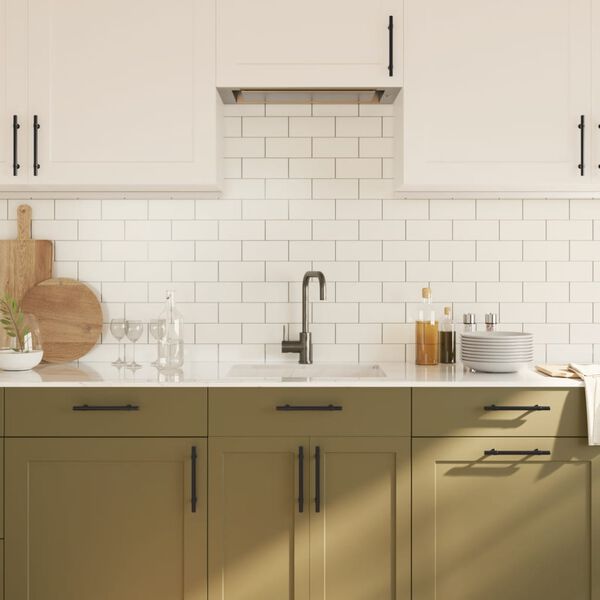 vidaXL 20 db fekete rozsdamentes acél szekrényfogantyú 128 mm