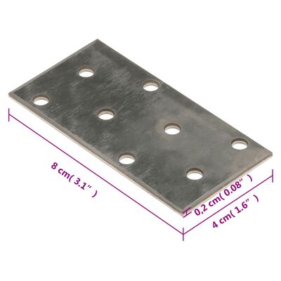 vidaXL 60 db horganyzott acél perforált lemez 2 mm 80 x 40 mm