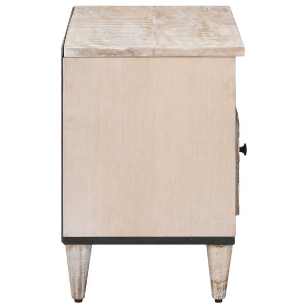 vidaXL TV szekr&eacute;ny fi&oacute;kkal Feh&eacute;r 80 x 33,5 x 46 cm T&ouml;m&ouml;r Mang&oacute;f&aacute;t