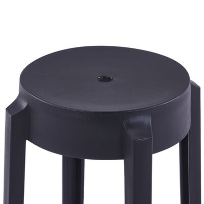 vidaXL 4 db fekete műanyag rakásolható szék