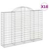 vidaXL 18 db &iacute;ves horganyzott vas gabion kos&aacute;r 200x30x140/160 cm
