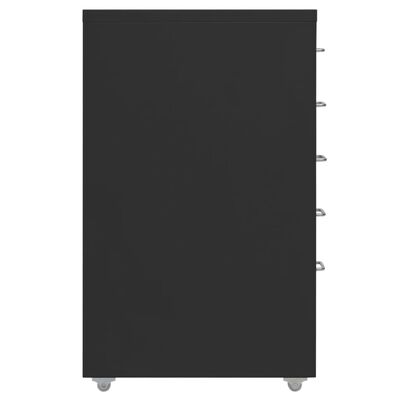 vidaXL fekete fém mobil iratszekrény 28 x 41 x 69 cm