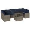 vidaXL 8 db sz&uuml;rke polyrattan kerti kanap&eacute;garnit&uacute;ra p&aacute;rn&aacute;kkal